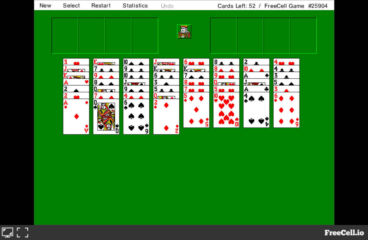 Gameplay of the easiest game in Freecell Windows XP - #25904
