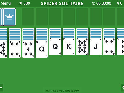 Play the classic card game Spider Solitaire online and for free