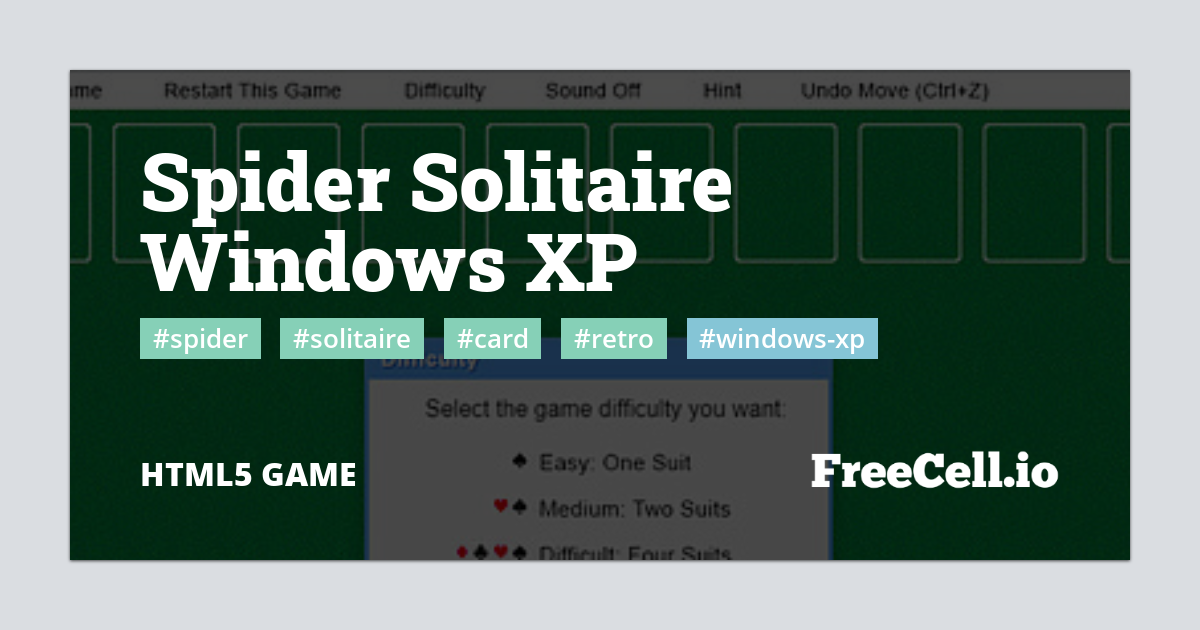 Spider Solitaire Windows XP Play Online