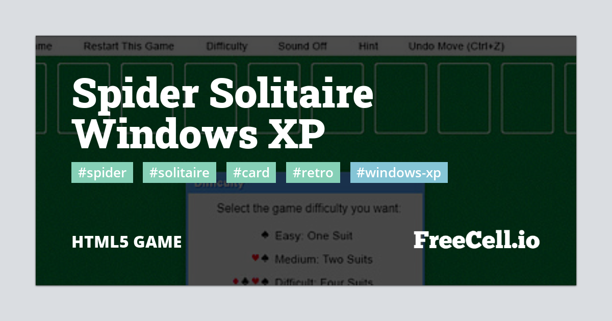 Spider Solitaire Windows XP - Play