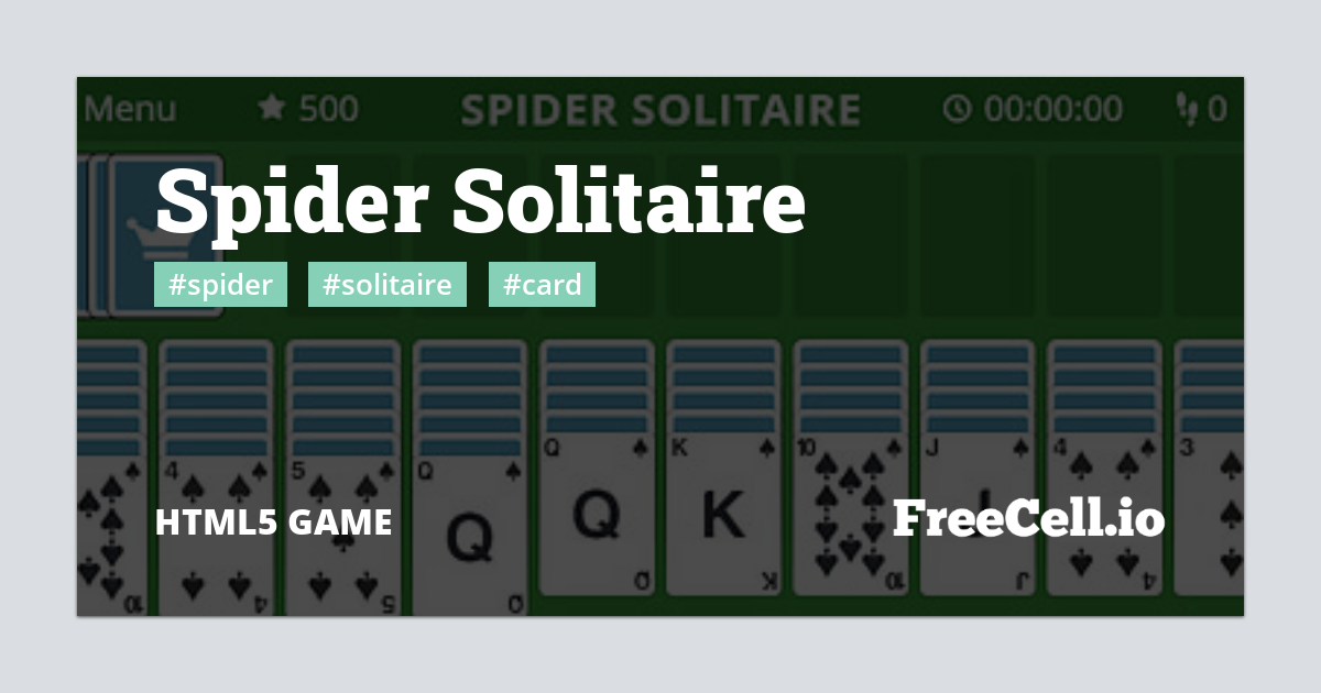 SPIDER SOLITAIRE - Play this Free Online Game Now